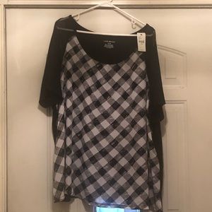 Lane Bryant Top-Black and white